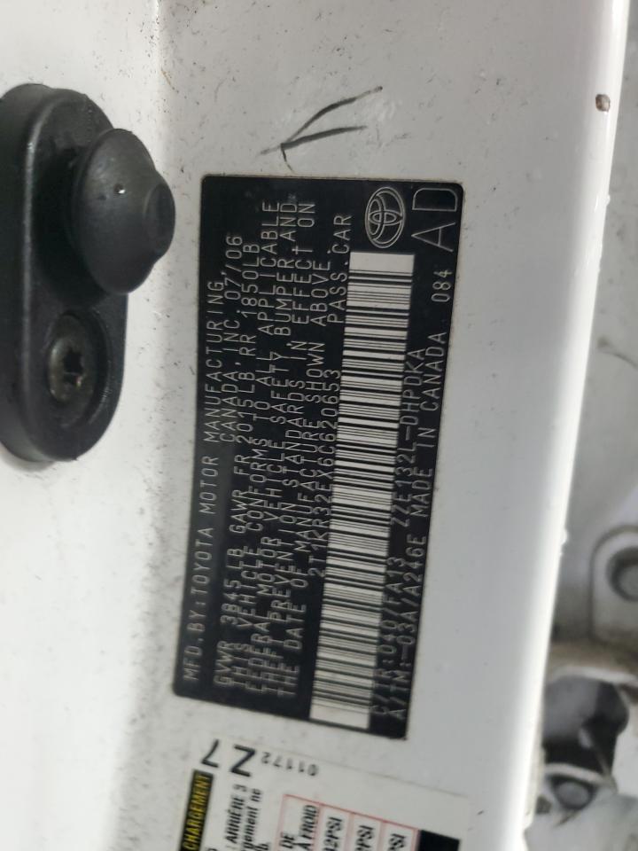 2006 Toyota Corolla Matrix Xr VIN: 2T1KR32EX6C620653 Lot: 93887025