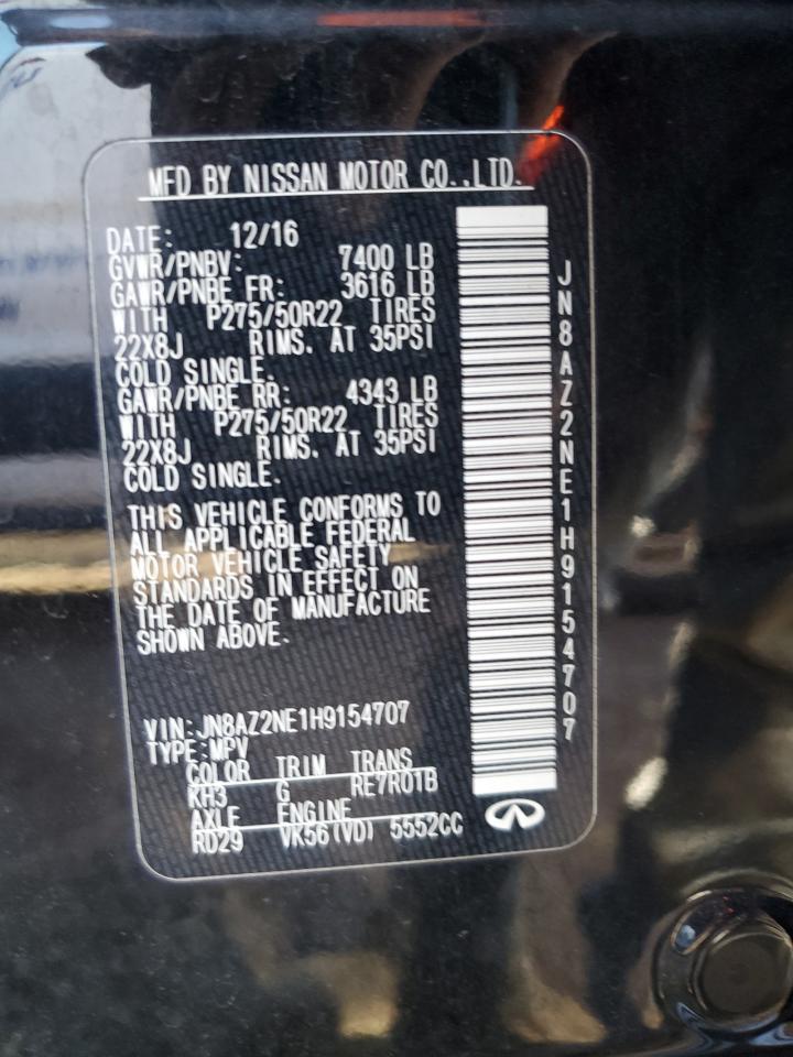 2017 Infiniti Qx80 Base VIN: JN8AZ2NE1H9154707 Lot: 85404495