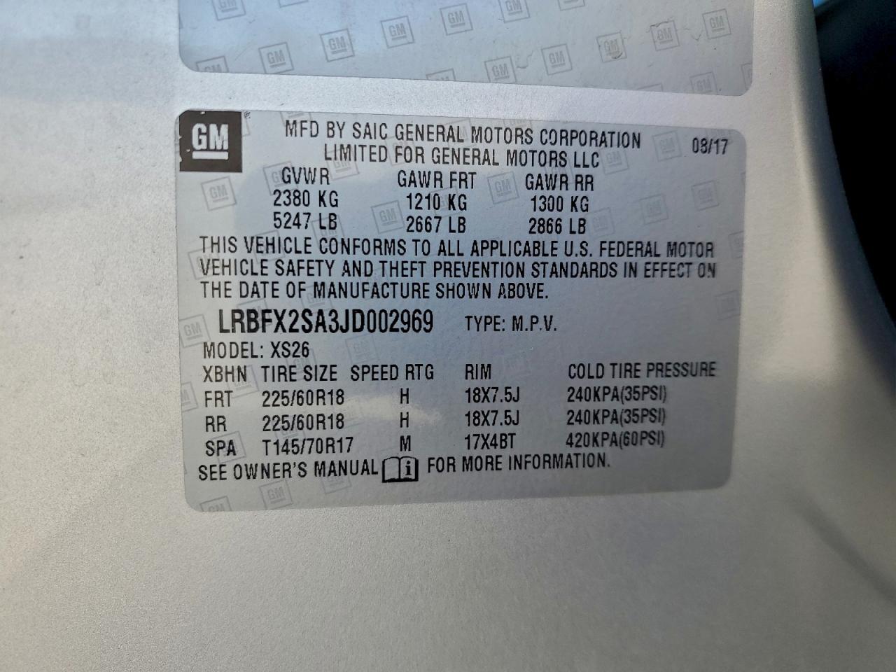 2018 Buick Envision Essence VIN: LRBFX2SA3JD002969 Lot: 94157015