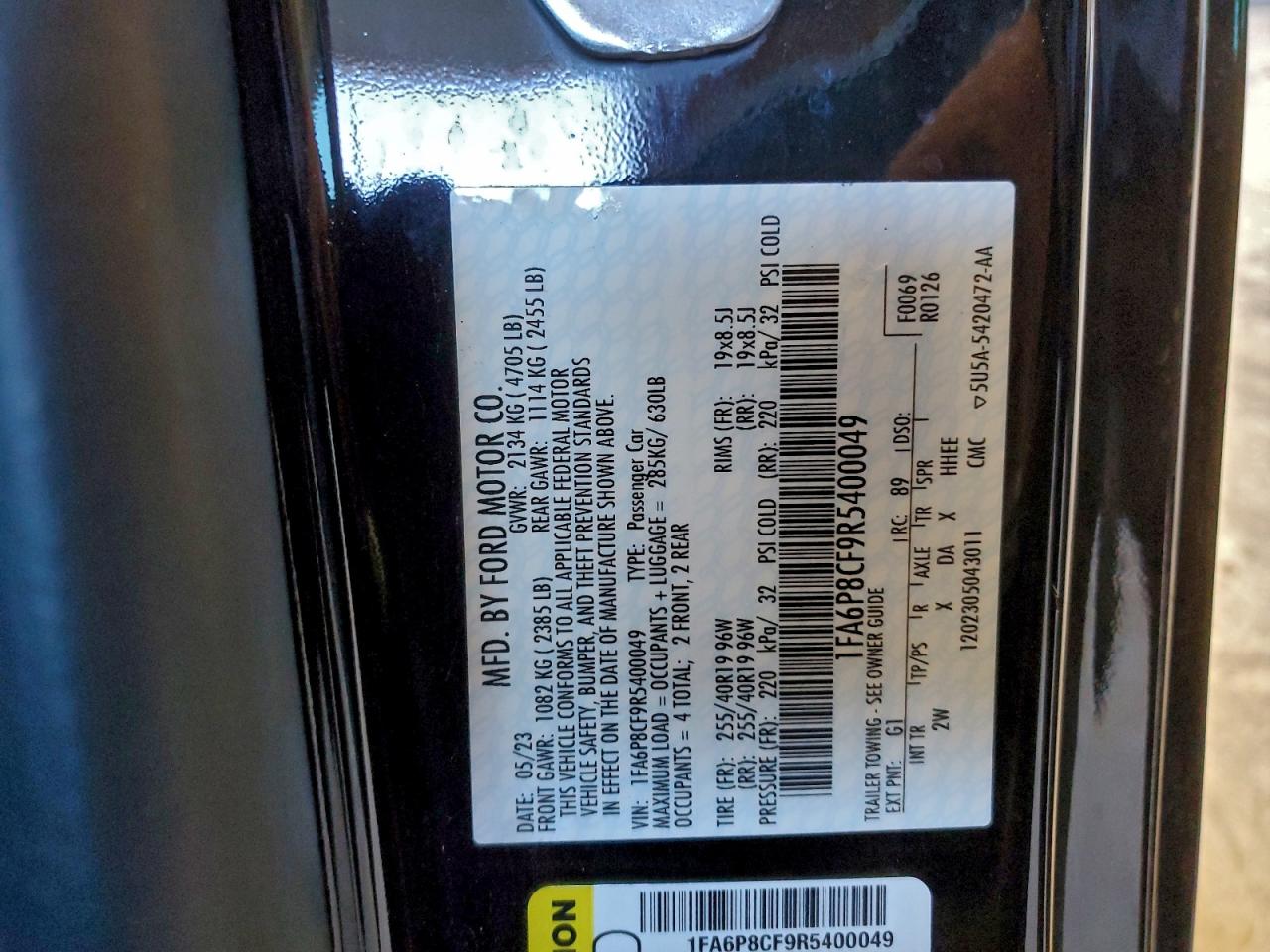 2024 Ford Mustang Gt VIN: 1FA6P8CF9R5400049 Lot: 94436785