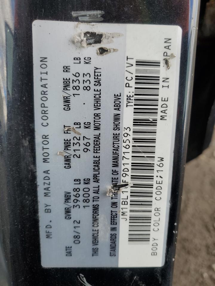 2013 Mazda 3 I VIN: JM1BL1UF9D1716593 Lot: 91522235