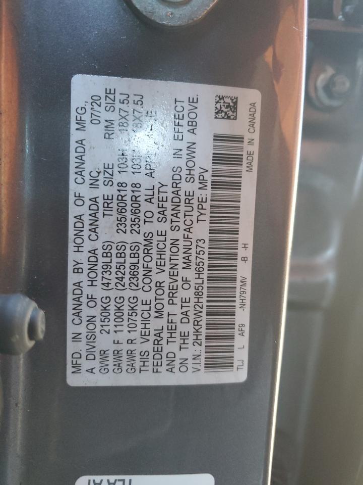 2020 Honda Cr-V Exl VIN: 2HKRW2H85LH657573 Lot: 92747195