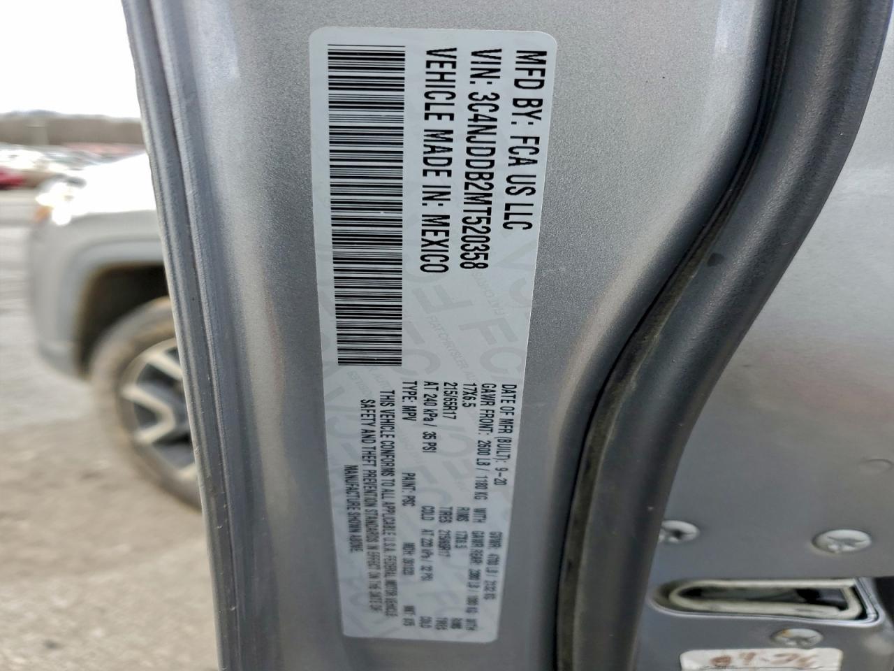 2021 Jeep Compass Trailhawk VIN: 3C4NJDDB2MT520358 Lot: 94577555