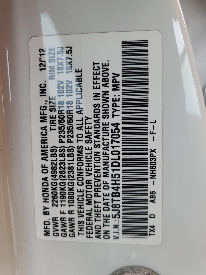 2013 Acura Rdx Technology VIN: 5J8TB4H51DL017054 Lot: 91001255