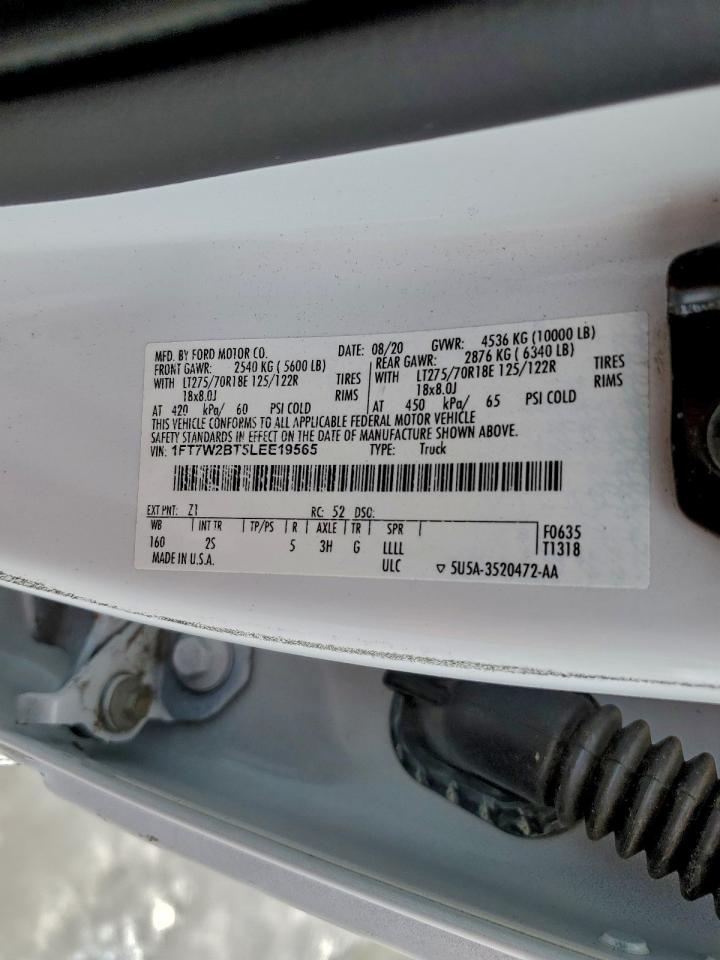 2020 Ford F250 Super Duty VIN: 1FT7W2BT5LEE19565 Lot: 93995515