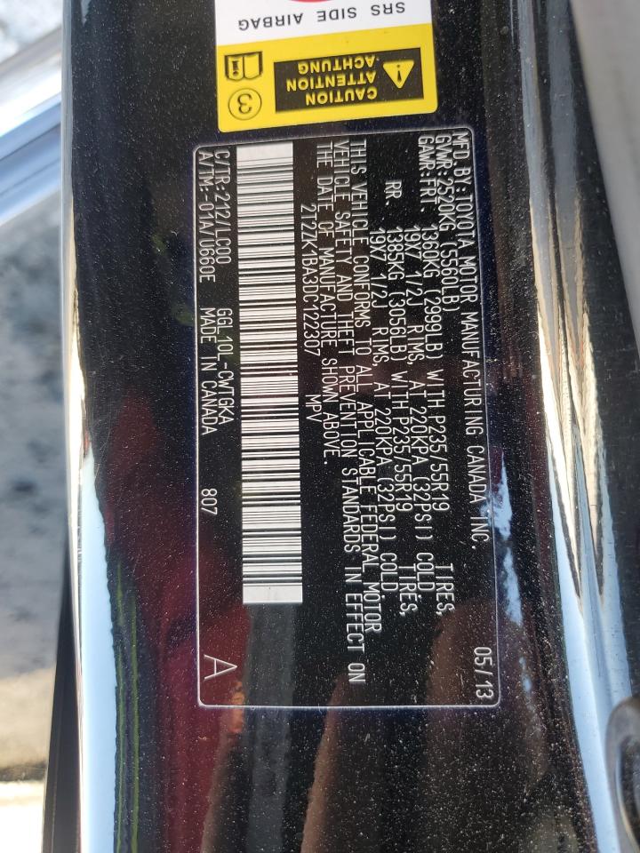 2013 Lexus Rx 350 VIN: 2T2ZK1BA3DC122307 Lot: 90925065