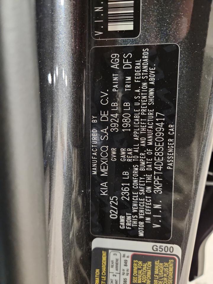 2025 Kia K4 Lx VIN: 3KPFT4DE8SE099417 Lot: 93138265