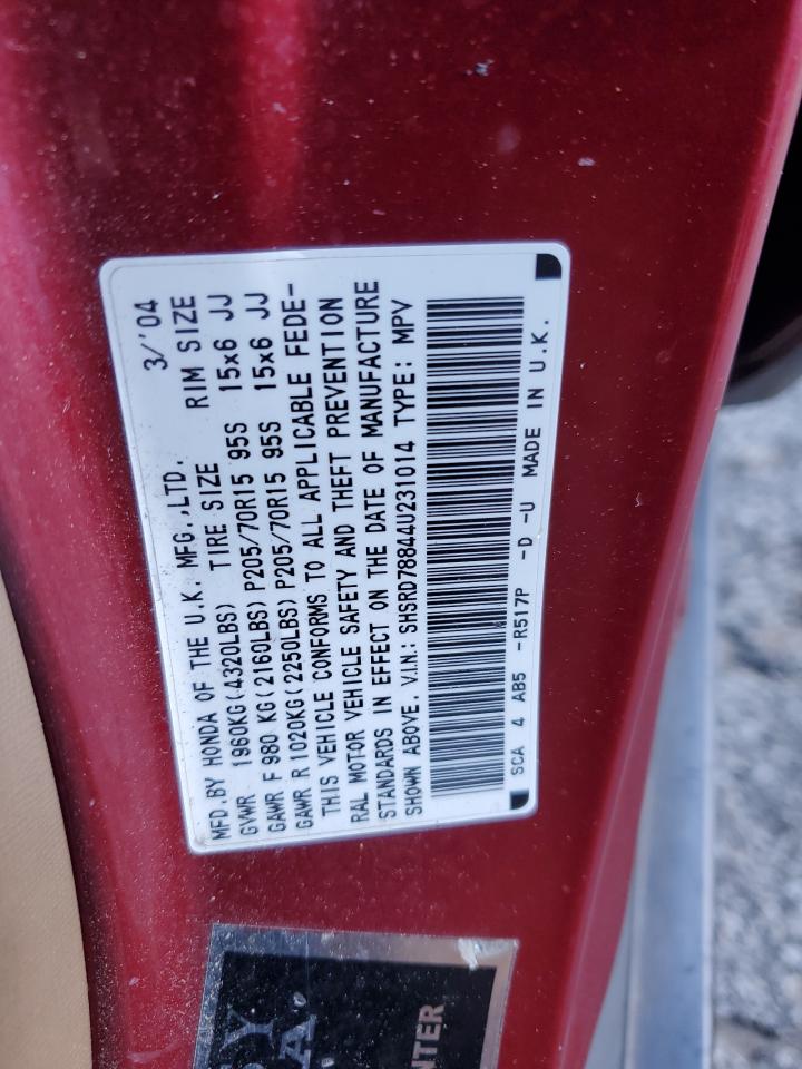 2004 Honda Cr-V Ex VIN: SHSRD78844U231014 Lot: 87219215