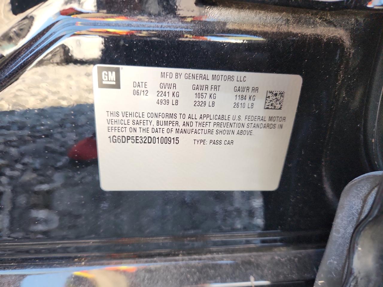 2013 Cadillac Cts Premium Collection VIN: 1G6DP5E32D0100915 Lot: 93052595