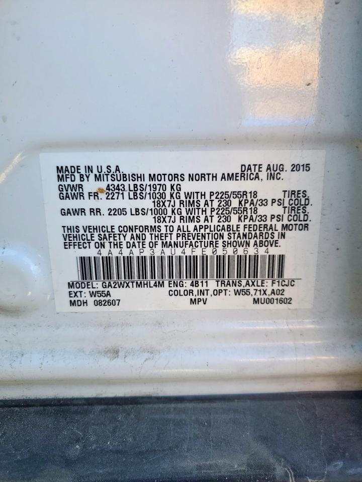 2015 Mitsubishi Outlander Sport Es VIN: 4A4AP3AU4FE050634 Lot: 92055615
