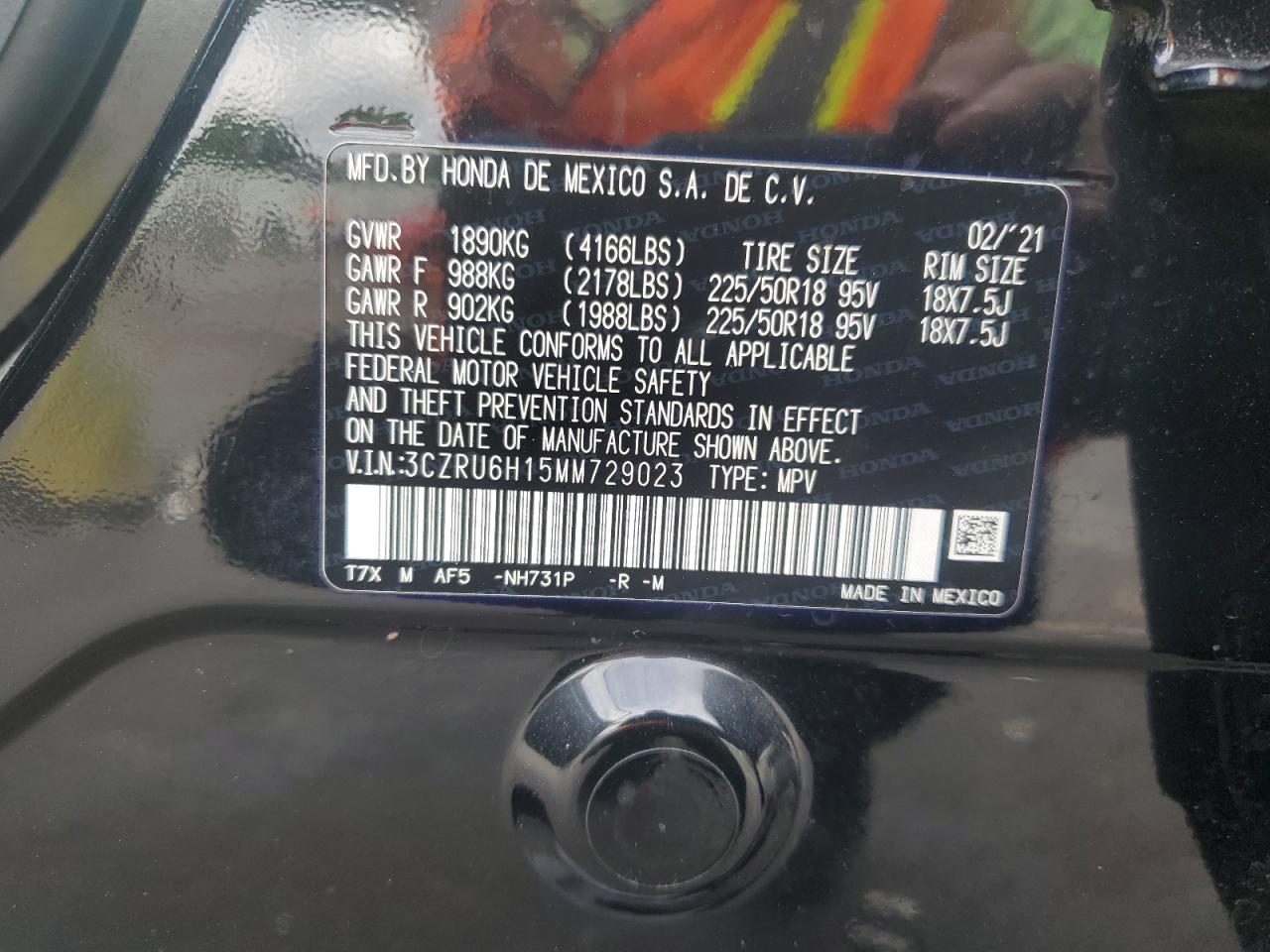 2021 Honda Hr-V Sport VIN: 3CZRU6H15MM729023 Lot: 91453645