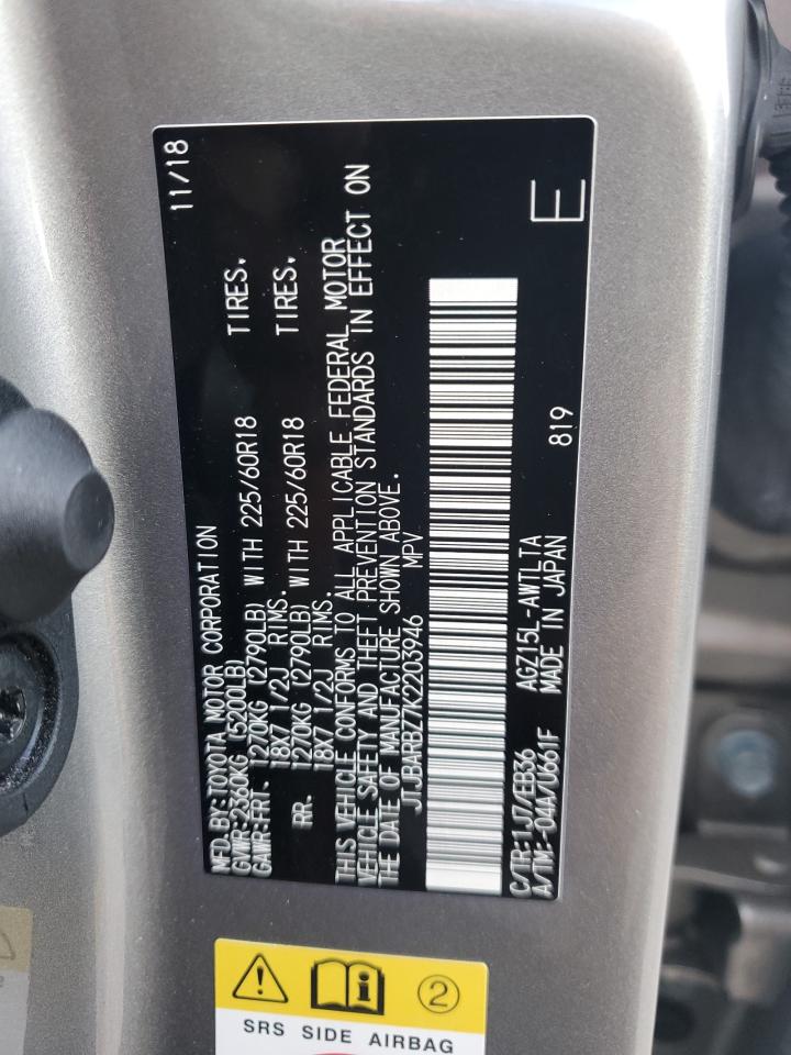 2019 Lexus Nx 300 Base VIN: JTJBARBZ7K2203946 Lot: 93303075