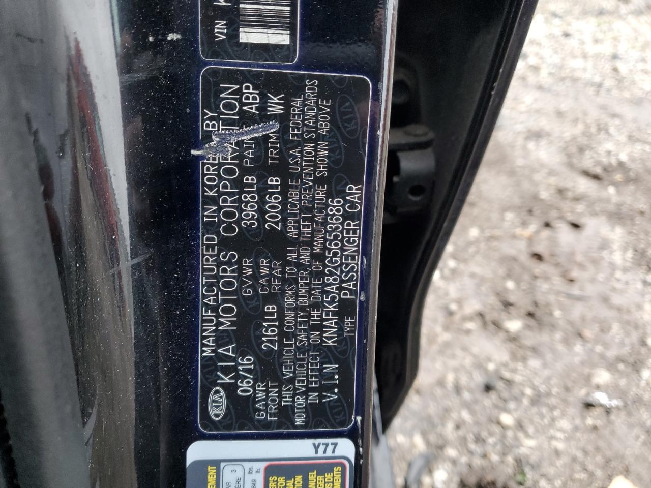 2016 Kia Forte Lx VIN: KNAFK5A82G5653686 Lot: 92721515