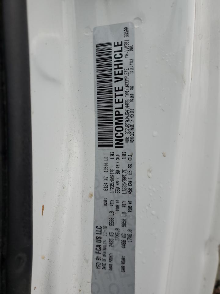 2018 Ram 3500 Utility / Service Truck VIN: 3C7WRTAJ4JG414486 Lot: 92011965