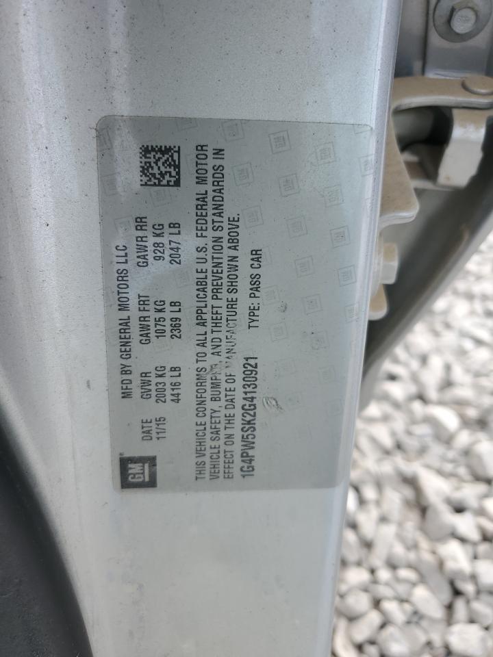 2016 Buick Verano Sport Touring VIN: 1G4PW5SK2G4130921 Lot: 92827345