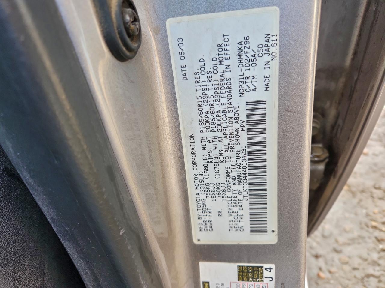 2004 Toyota Scion Xb VIN: JTLKT334440134231 Lot: 94328605