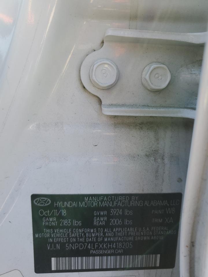 2019 Hyundai Elantra Se VIN: 5NPD74LFXKH418205 Lot: 91665915