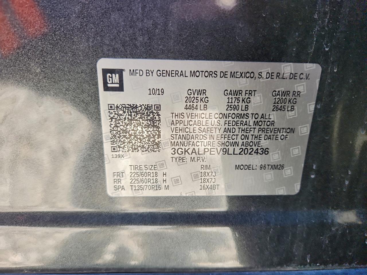 2020 GMC Terrain Slt VIN: 3GKALPEV9LL202436 Lot: 94303015