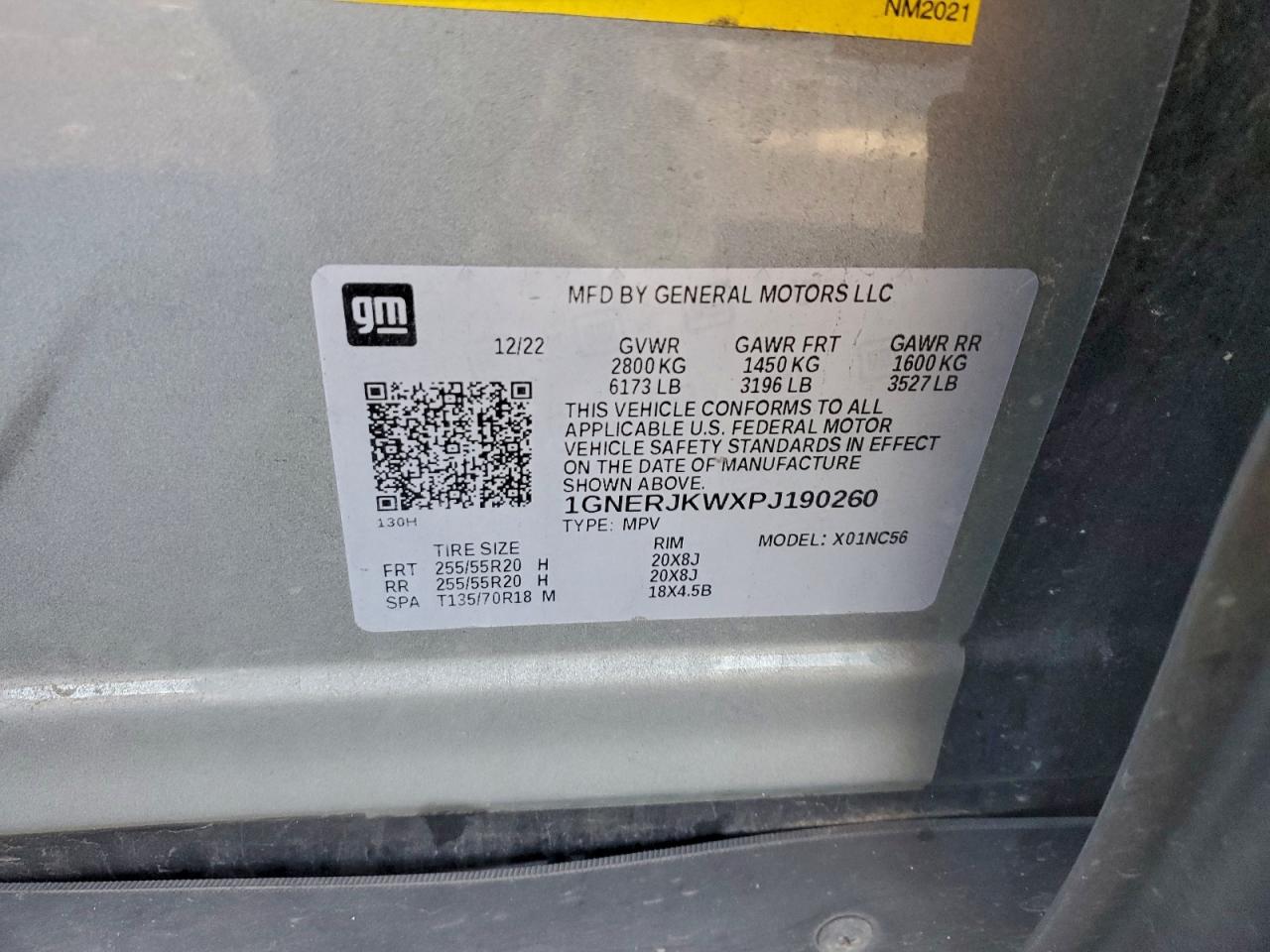 2023 Chevrolet Traverse Rs VIN: 1GNERJKWXPJ190260 Lot: 87445905