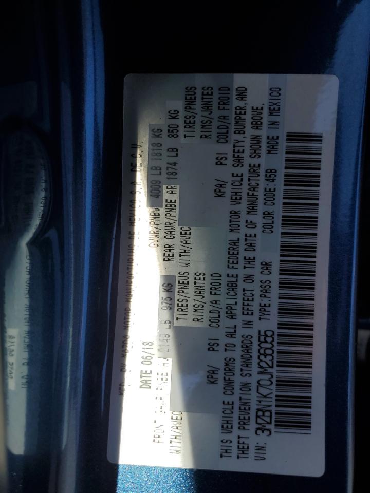 2018 Mazda 3 Sport VIN: 3MZBN1K70JM236055 Lot: 93019065