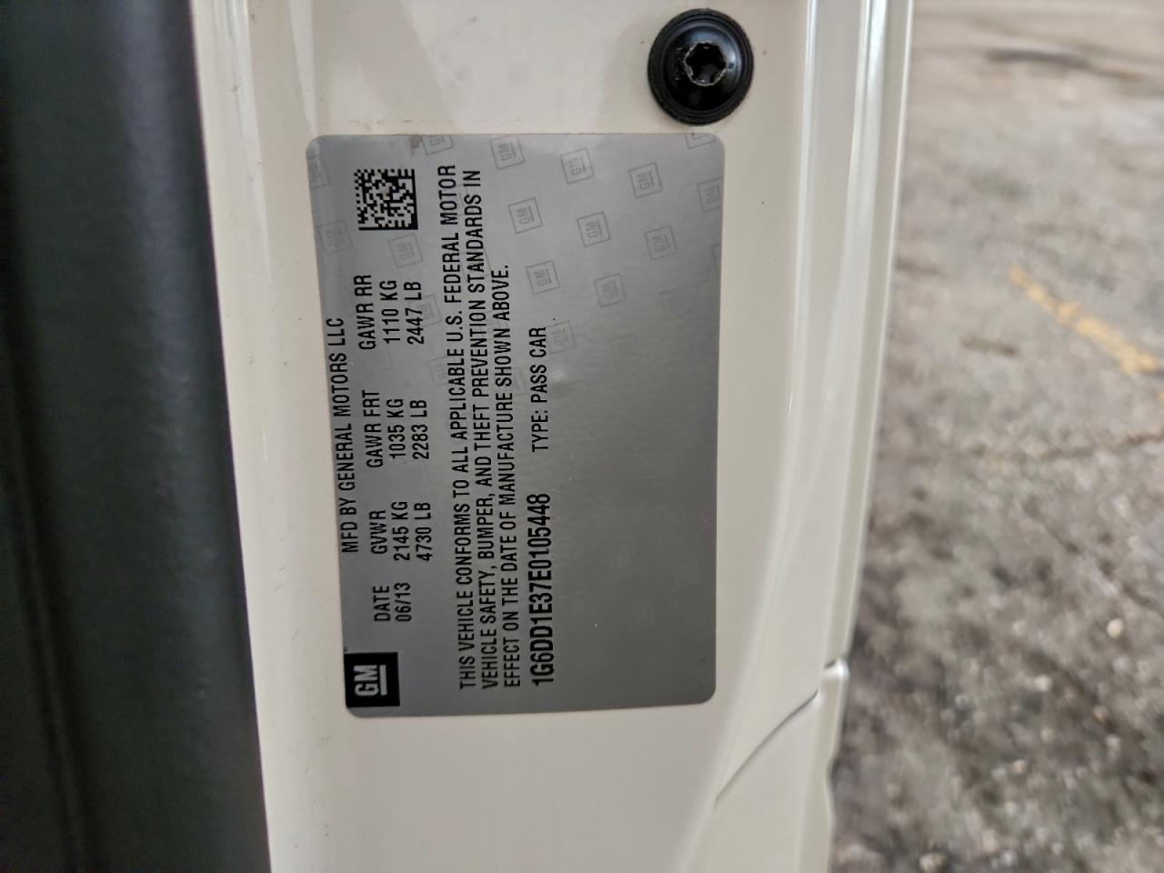 2014 Cadillac Cts Premium Collection VIN: 1G6DD1E37E0105448 Lot: 94072145