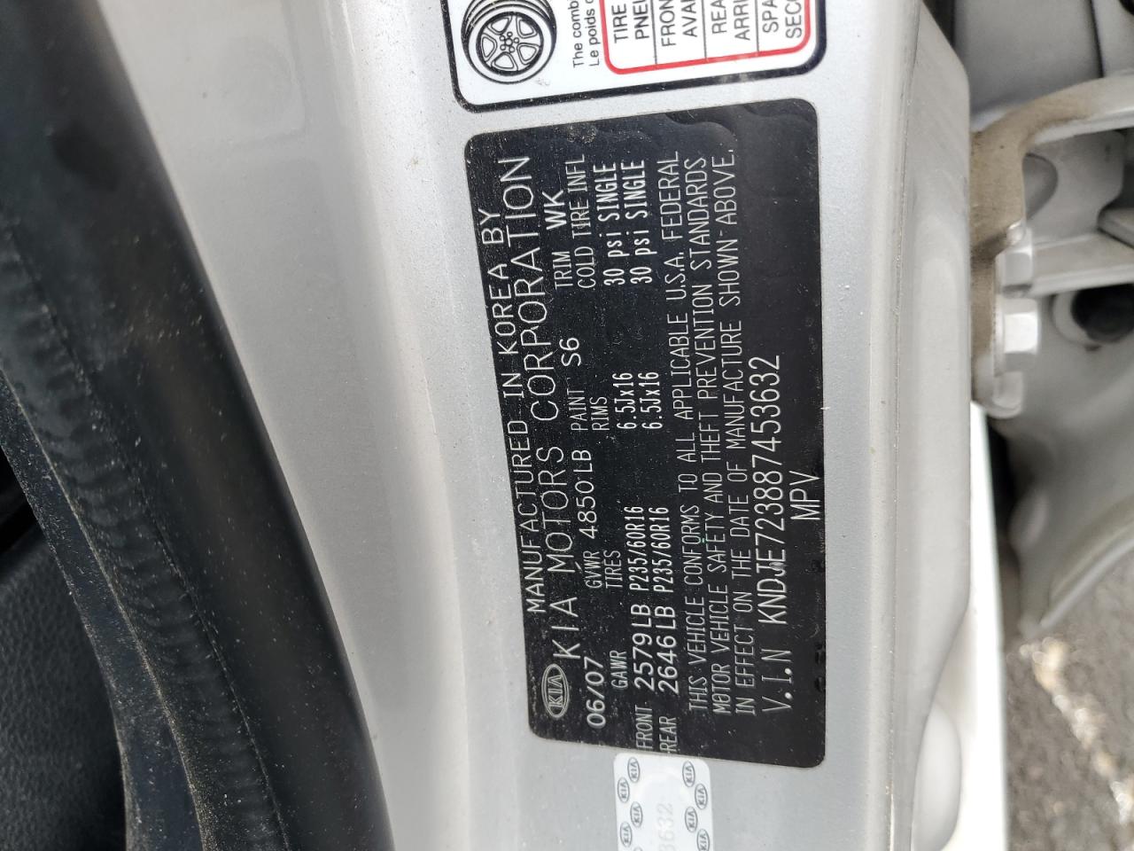 2008 Kia Sportage Ex VIN: KNDJE723887453632 Lot: 91358865