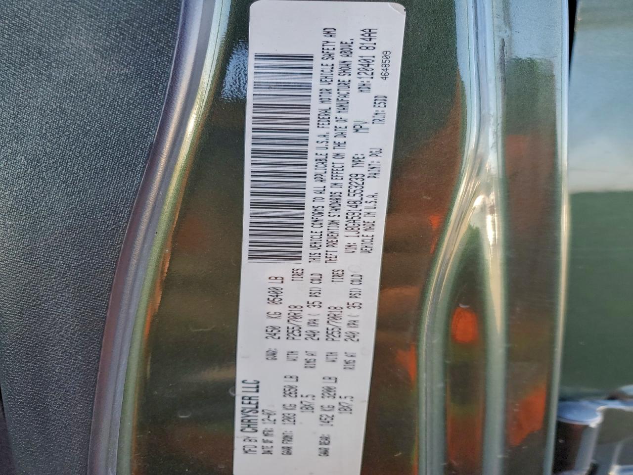 2008 Jeep Wrangler Unlimited Sahara VIN: 1J8GA59148L553239 Lot: 94098485