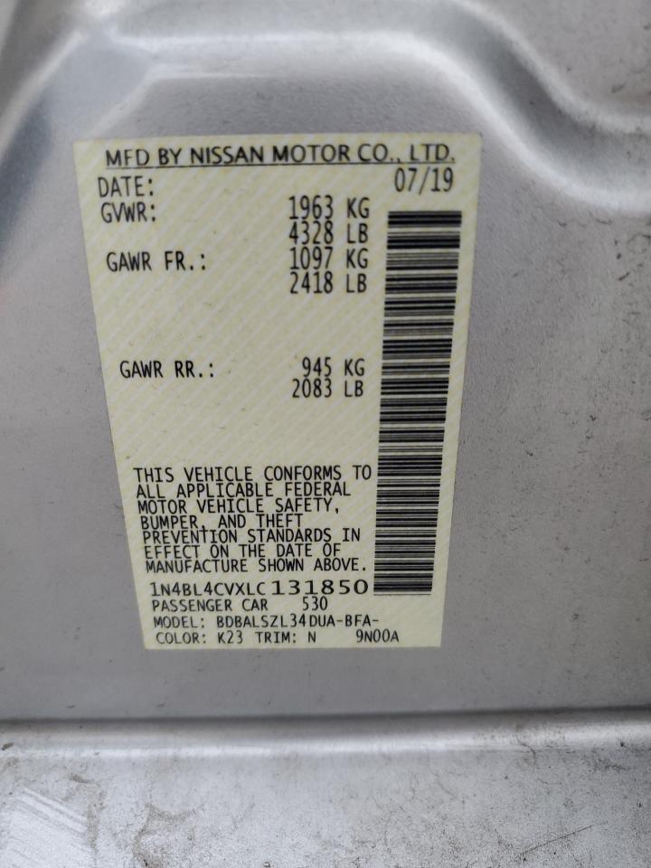 2020 Nissan Altima Sr VIN: 1N4BL4CVXLC131850 Lot: 93426085