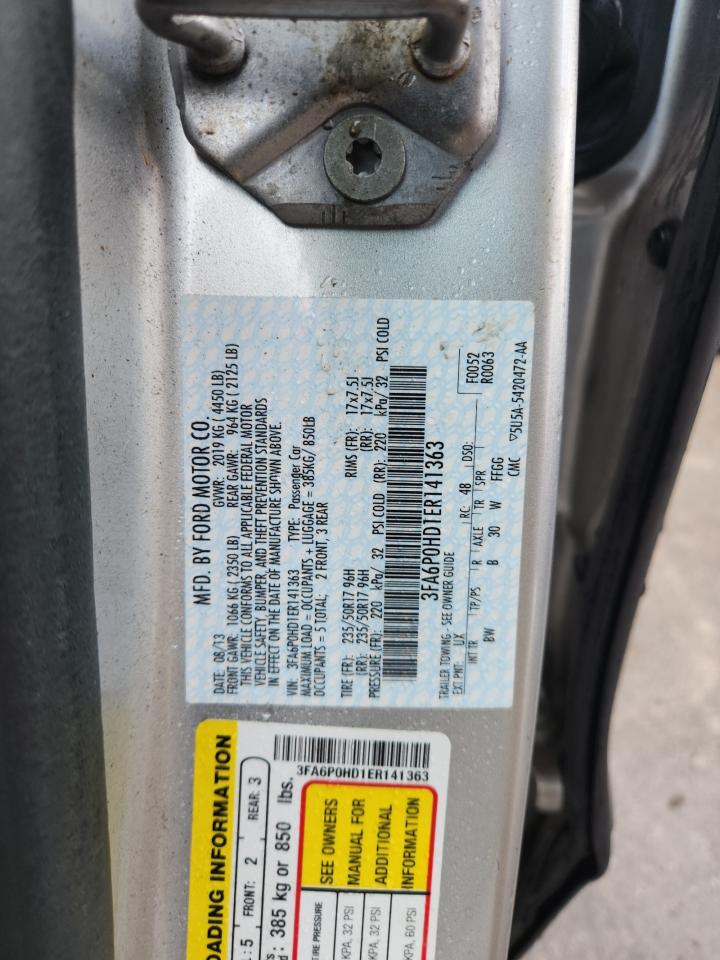 2014 Ford Fusion Se VIN: 3FA6P0HD1ER141363 Lot: 92936015