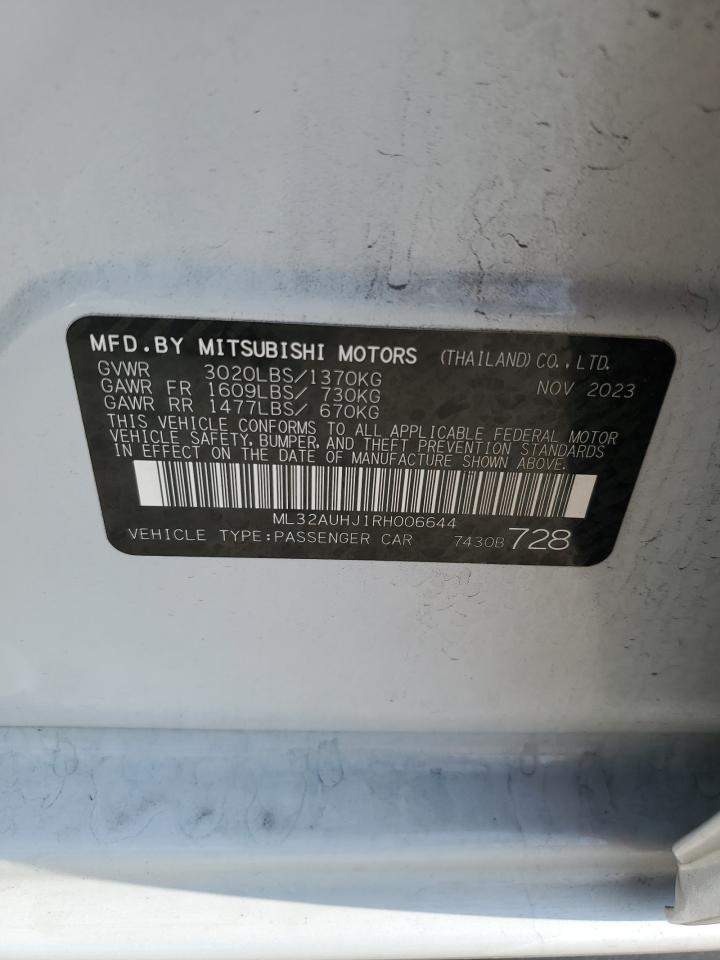 2024 Mitsubishi Mirage Es VIN: ML32AUHJ1RH006644 Lot: 93523645