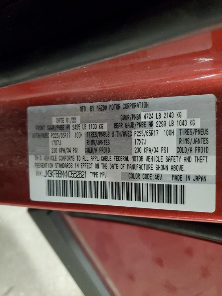 2022 Mazda Cx-5 Select VIN: JM3KFBBMXN0562621 Lot: 93090605