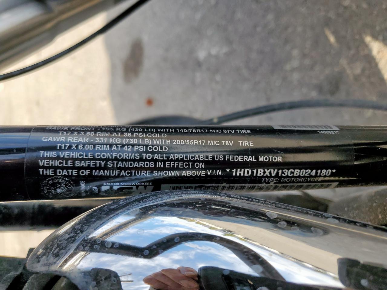 2012 Harley-Davidson Flstf Fatboy VIN: 1HD1BXV13CB024180 Lot: 93492475