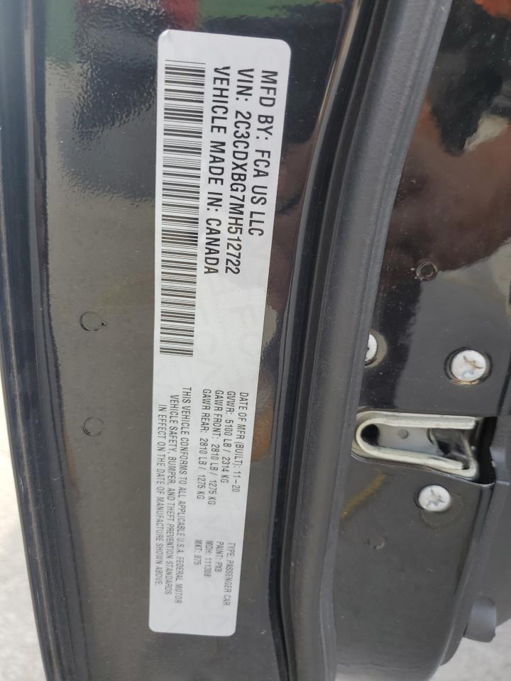 2021 Dodge Charger Sxt VIN: 2C3CDXBG7MH512722 Lot: 93051185