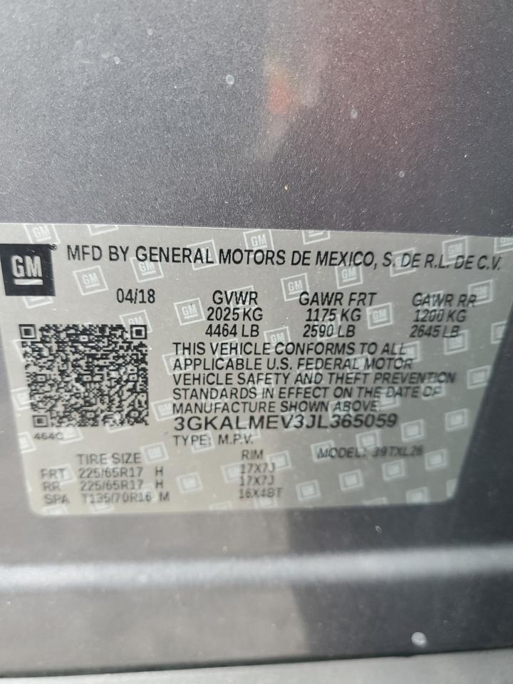 2018 GMC Terrain Sle VIN: 3GKALMEV3JL365059 Lot: 85961645