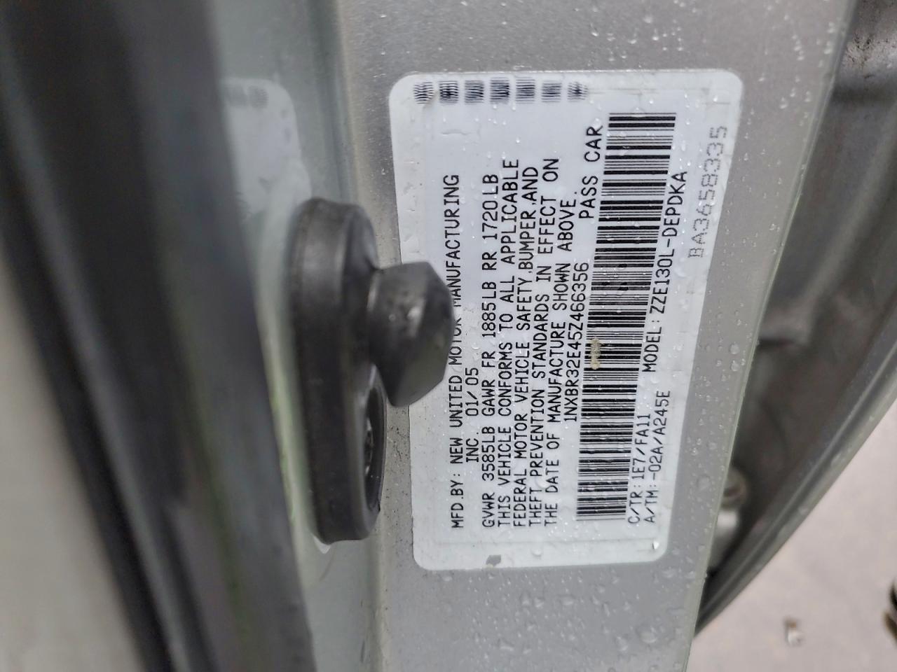 2005 Toyota Corolla Ce VIN: 1NXBR32E45Z466356 Lot: 94707215