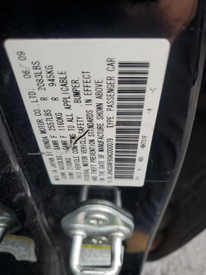 2010 Acura Tsx VIN: JH4CU4F60AC000079 Lot: 93368945