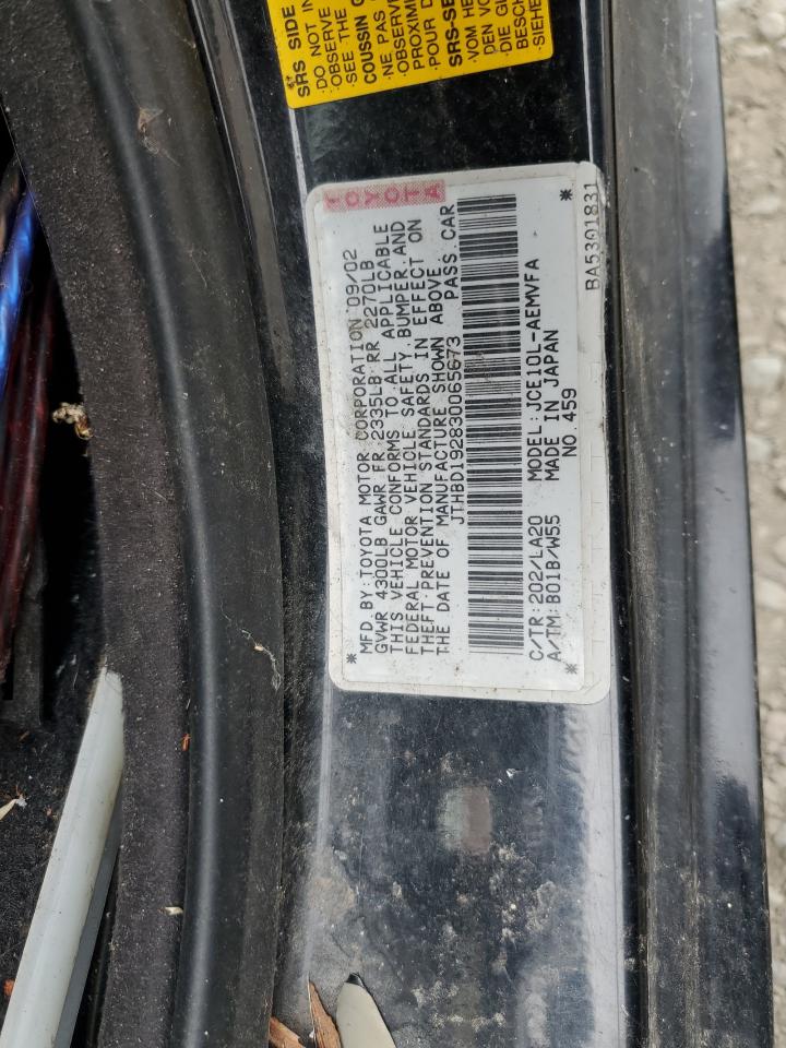 2003 Lexus Is 300 VIN: JTHBD192830065673 Lot: 93078155