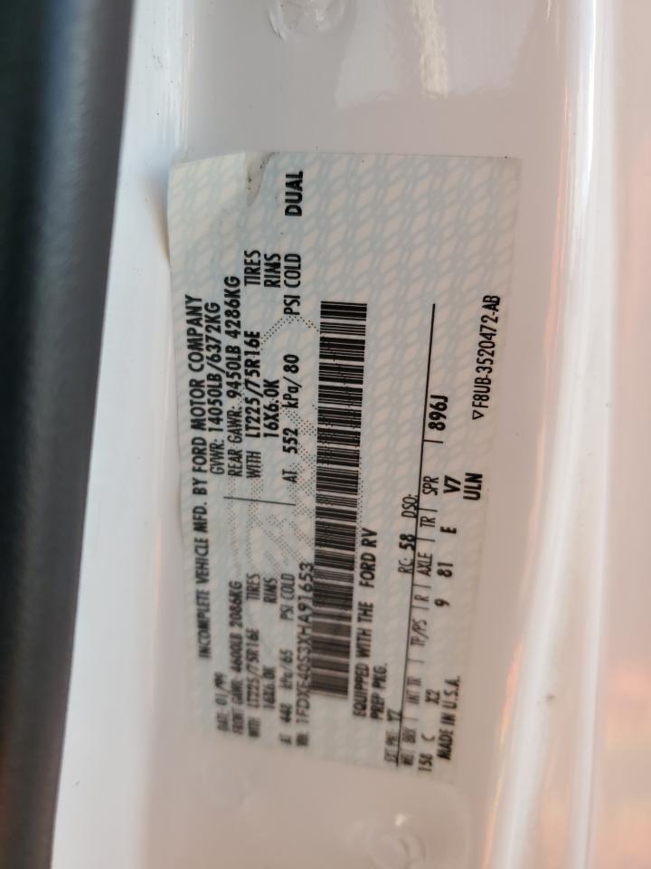 1999 Ford Econoline E450 Super Duty Cutaway Van Rv VIN: 1FDXE40S3XHA91653 Lot: 90825395