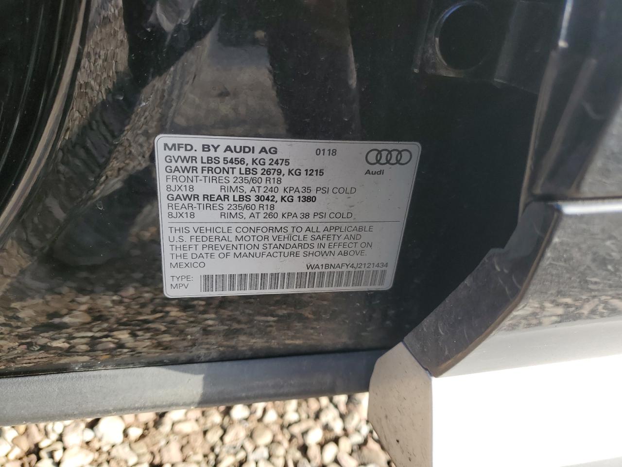 2018 Audi Q5 Premium Plus VIN: WA1BNAFY4J2121434 Lot: 93382815