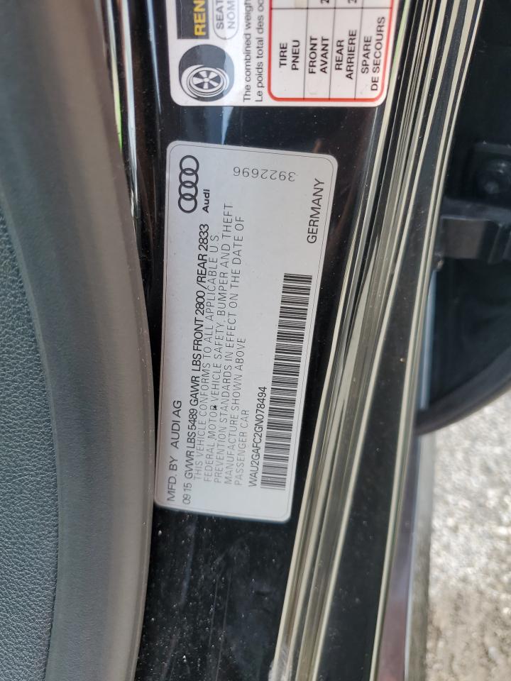 2016 Audi A7 Prestige VIN: WAU2GAFC2GN078494 Lot: 91840525