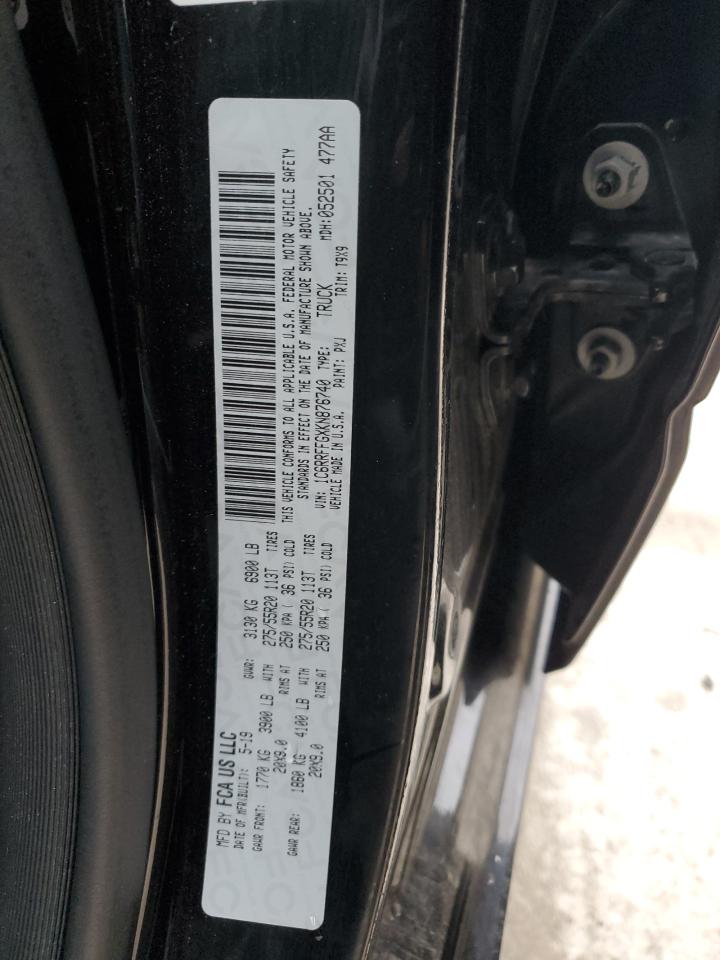 2019 Ram 1500 Big Horn/Lone Star VIN: 1C6RRFFGXKN876740 Lot: 93567755