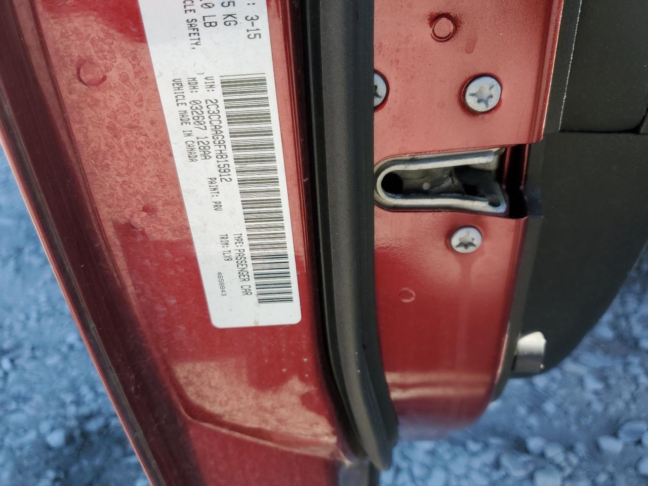 2015 Chrysler 300 Limited VIN: 2C3CCAAG9FH815912 Lot: 92916475