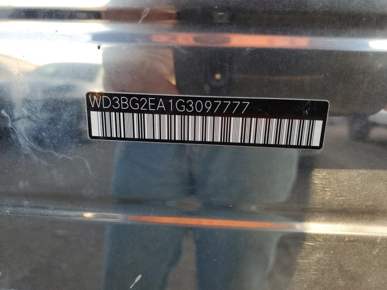 2016 Mercedes-Benz Metris VIN: WD3BG2EA1G3097777 Lot: 93215325