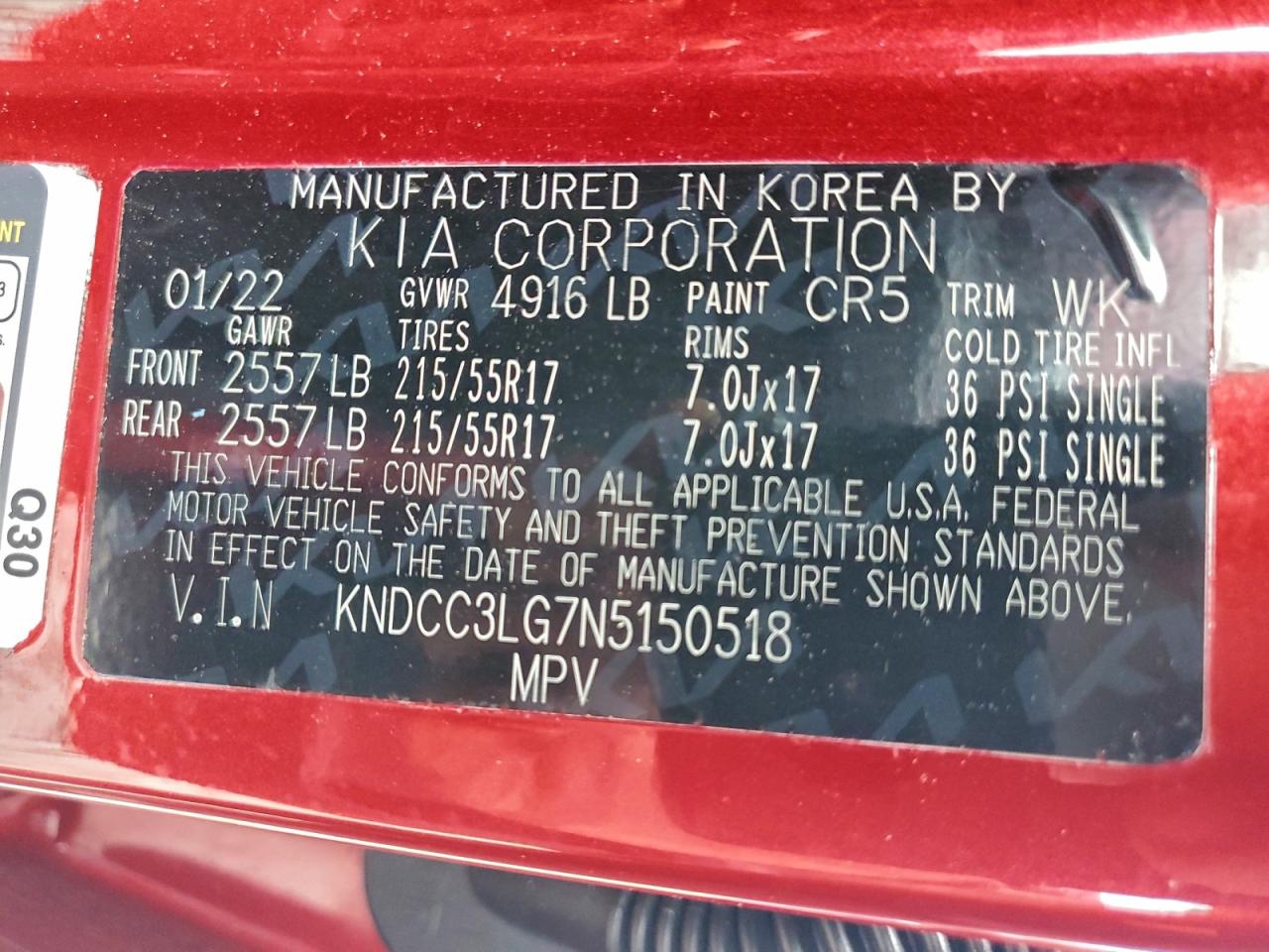 2022 Kia Niro S VIN: KNDCC3LG7N5150518 Lot: 94330715