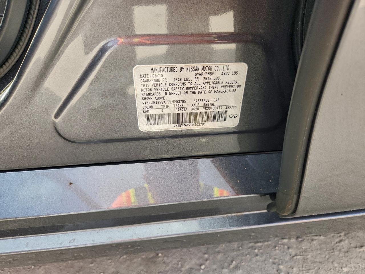 2020 Infiniti Q50 Pure VIN: JN1EV7AP7LM203785 Lot: 91683845