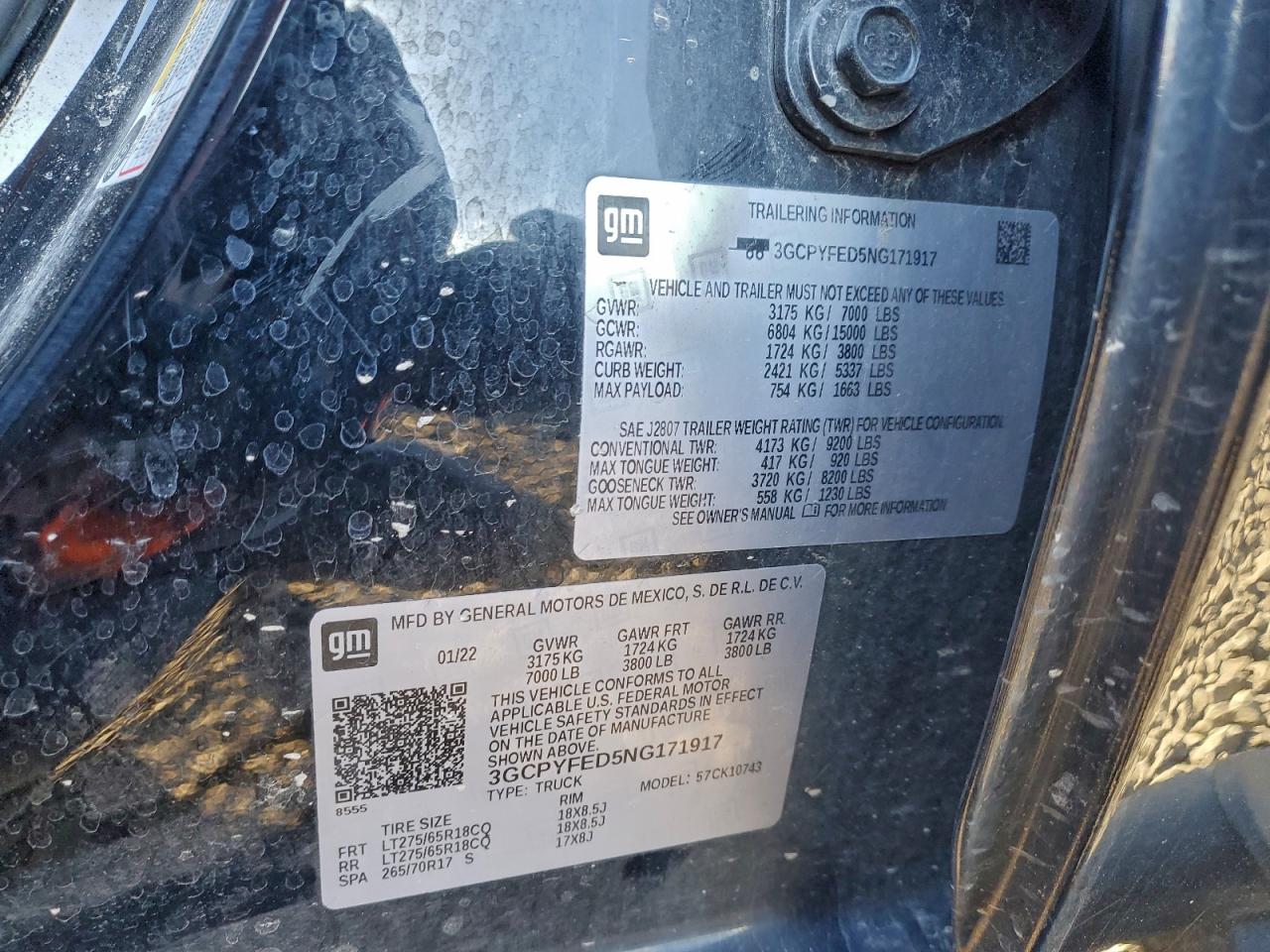 2022 Chevrolet Silverado Ltd K1500 Lt Trail Boss VIN: 3GCPYFED5NG171917 Lot: 94321275