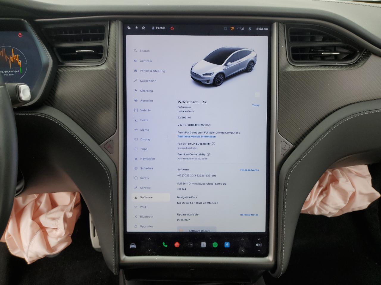 2019 Tesla Model X VIN: 5YJXCBE42KF193396 Lot: 87454555