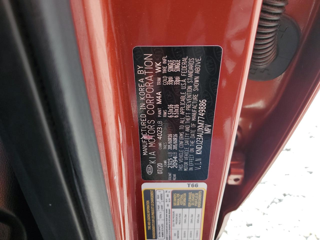 2021 Kia Soul Lx VIN: KNDJ23AUXM7749886 Lot: 92368775