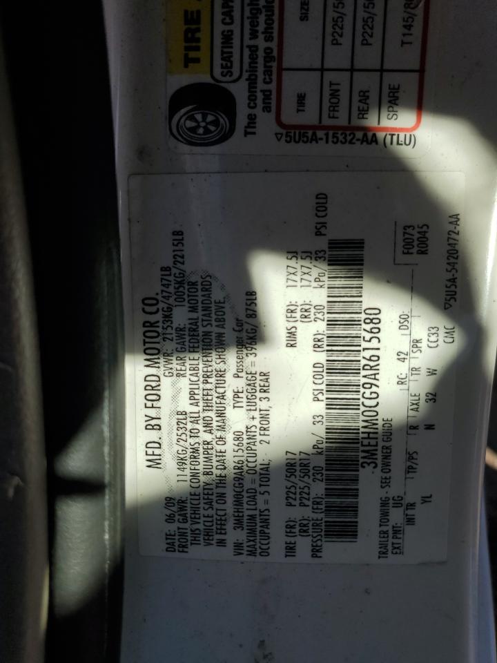 2010 Mercury Milan Premier VIN: 3MEHM0CG9AR615680 Lot: 91801565