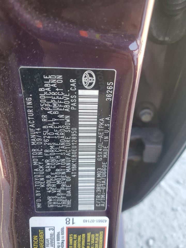 2014 Toyota Avalon Base VIN: 4T1BK1EB0EU128950 Lot: 92190905